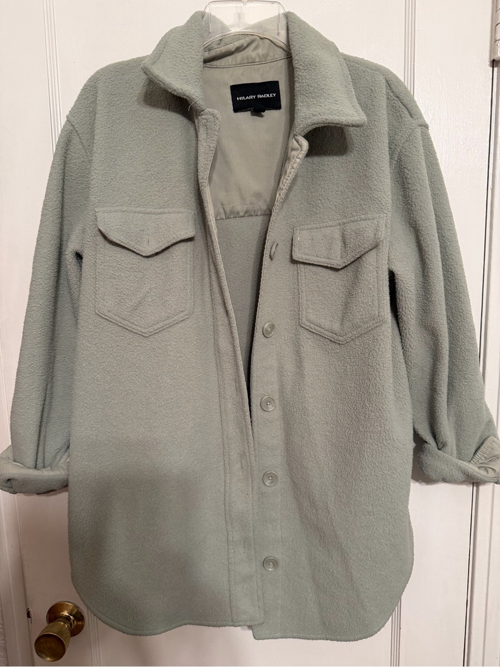 Hilary Radley Sage Green Teddy Shacket